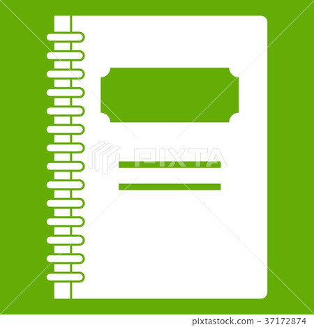 Closed spiral notebook icon green Closed spiral notebook icon green 37172874