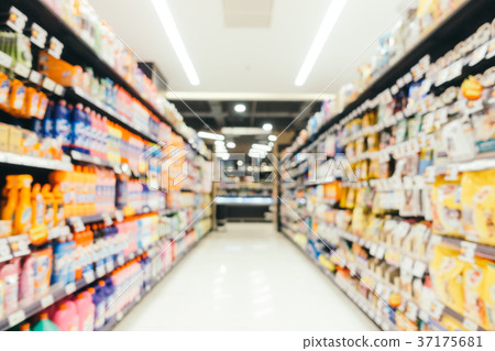 Abstract blur supermarket in shopping mall and store 37175681