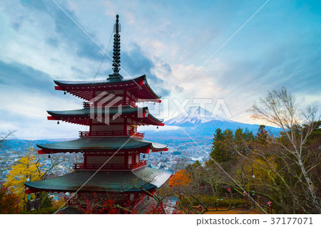 Mt. Fuji with Chureito Pagoda in autumn Mt. Fuji with Chureito Pagoda in autumn 37177071