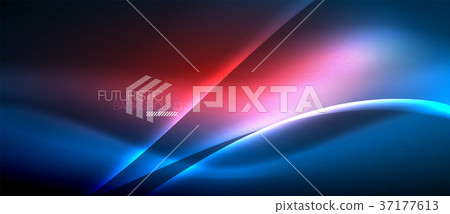 Neon glowing wave, magic energy and light motion Neon glowing wave, magic energy and light motion 37177613
