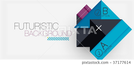 Square shapes banner design, geometric abstract Square shapes banner design, geometric abstract 37177614