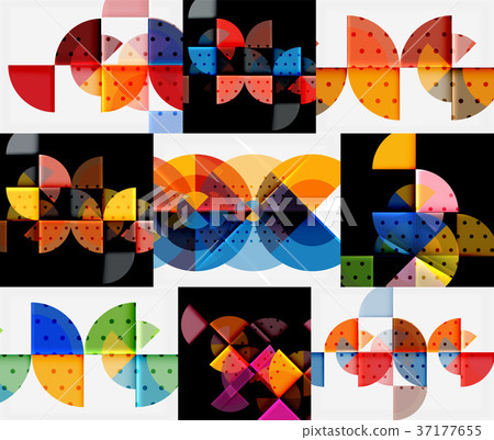 Collection of geometric composition banner 37177655