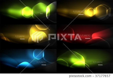 Set of abstract backgrounds - geometric neon 37177657