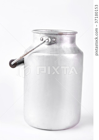 Vintage milk can on white background. 37180153