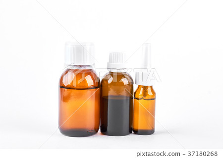 Composition of bottles with medical liquid. 37180268