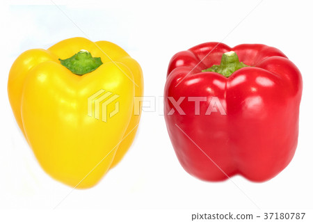 Fresh red ,yellow Peppers isolated Fresh red ,yellow Peppers isolated 37180787