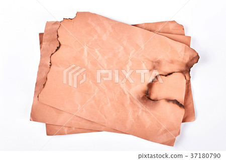 Burnt piece of vintage paper. 37180790