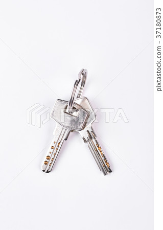 Two metal keys on ring. Two metal keys on ring. 37180873