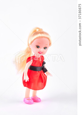 Smiling baby doll on white background. 37180875