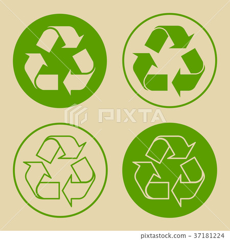 Recycle Symbol Set Isolated 37181224