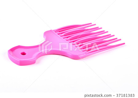 Pink plastic afro comb. Pink plastic afro comb. 37181383