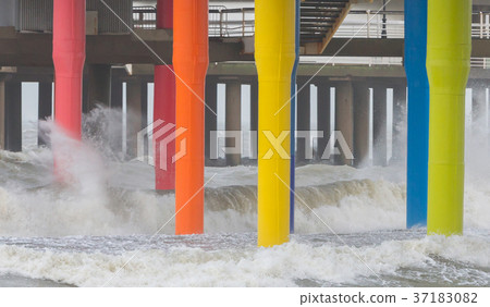North Sea beach and Scheveningen Pier North Sea beach and Scheveningen Pier 37183082