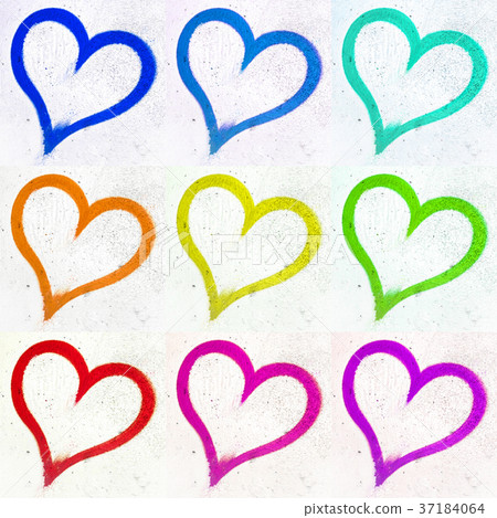 Grunge heart series set 37184064