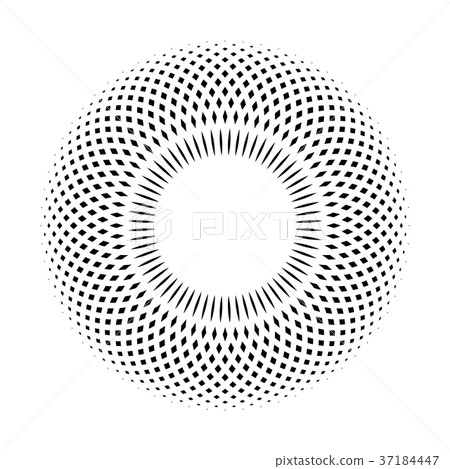 Black ring mosaic on white background. Stylish 37184447