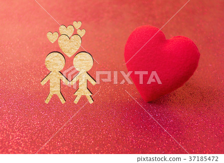 Heart Red love card of Happy Valentine's Day 37185472
