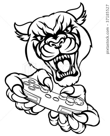 Black Panther Gamer Mascot 37185527