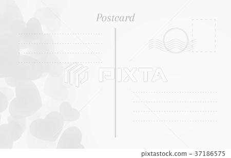 Blank postal cart with hearts Blank postal cart with hearts 37186575