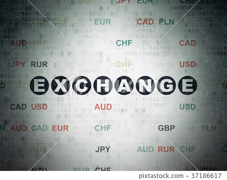 Currency concept: Exchange on Digital Data Paper 37186617