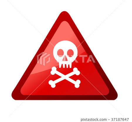 Warning sign with skull Warning sign with skull 37187647