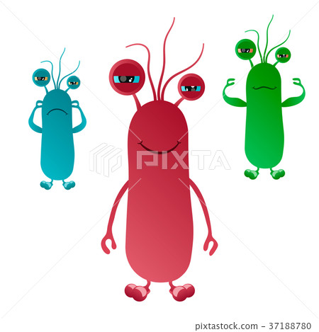Cute Cartoon Bacterium 37188780