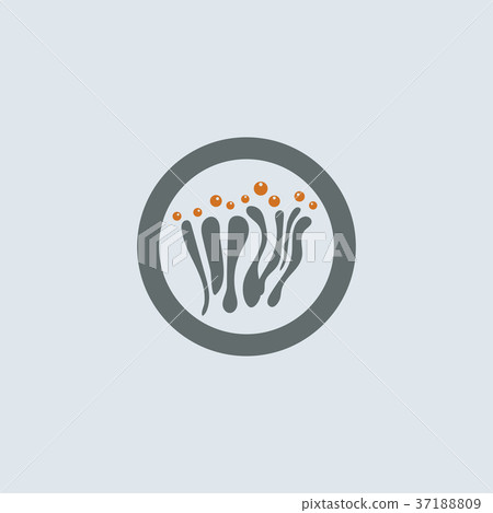 Gray-orange Mucous Round Icon 37188809