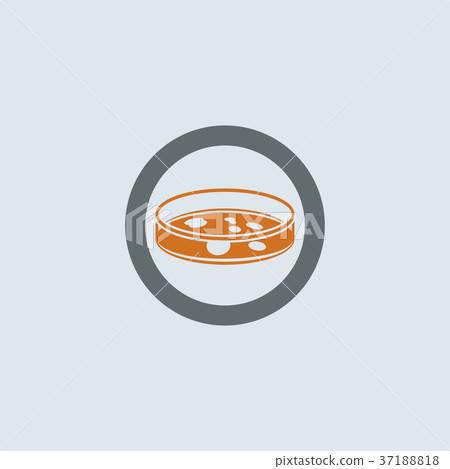 Gray-orange Petri Dish Round Icon Gray-orange Petri Dish Round Icon 37188818