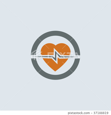 Gray-orange Heart Round Icon Gray-orange Heart Round Icon 37188819