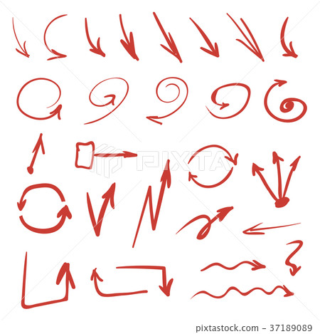 Red Hand Drawn Arrows Red Hand Drawn Arrows 37189089