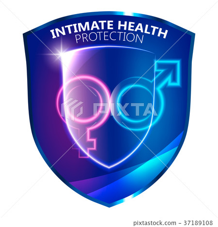 Sexual Health Protection Shield Symbol Stock Illustration