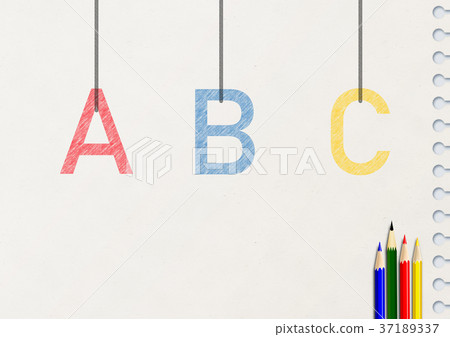 在筆記本上繪製的ABC字母 37189337