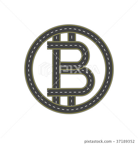 Logo design bitcoin. stylized the road, highway 37189352