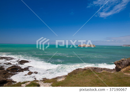 Lighthouse on the small island, Santander, Spain 37190067