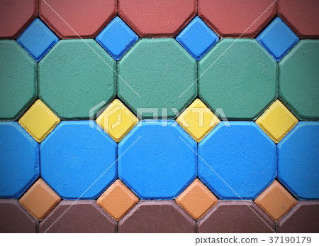 Hexagonal brick flooring background texture 37190179