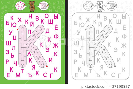 Maze letter Cyrillic K 37190527