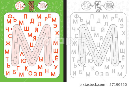 Maze letter Cyrillic M 37190530
