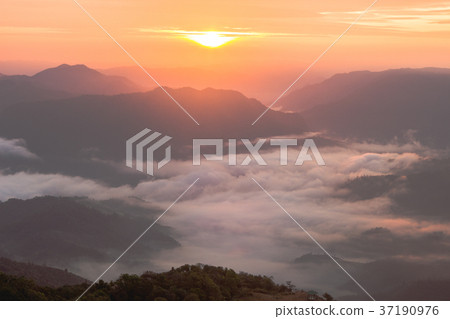 sunrise light and mist 37190976