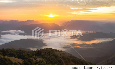 sunrise light and mist 37190977