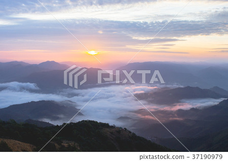 sunrise light and mist 37190979