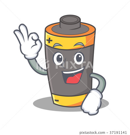 Okay battery character cartoon style 37191141