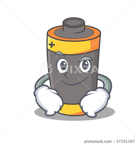 Smirking battery character cartoon style 37191167