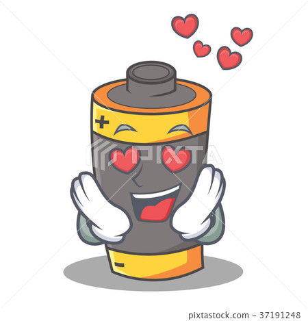 In love battery mascot cartoon style 37191248