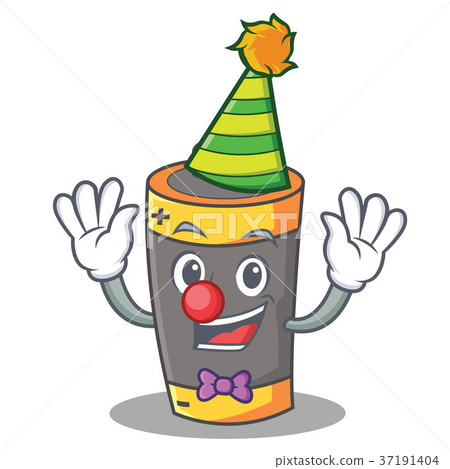 Clown battery mascot cartoon style 37191404