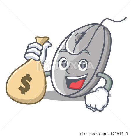 With money bag mouse character cartoon style With money bag mouse character cartoon style 37191543
