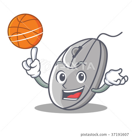 插圖素材: with basketball mouse character cartoon style