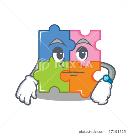 Waiting puzzle mascot cartoon style 37191815