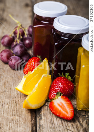 Three jars with jam Three jars with jam 37192366