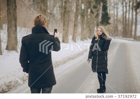 couple in winter couple in winter 37192972