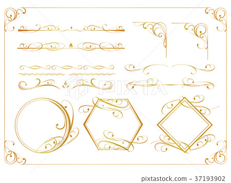 Gold antique decorative ruled set 37193902