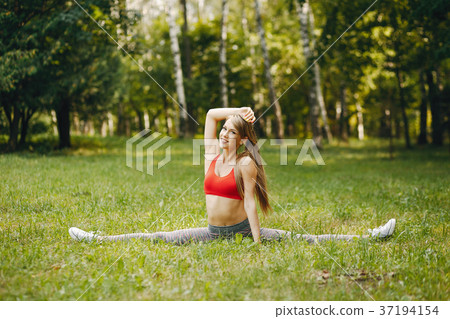 girl working out by herself 37194154