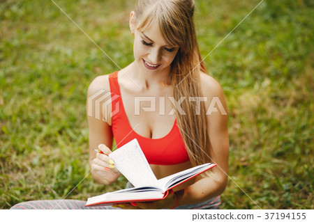 girl working out by herself 37194155